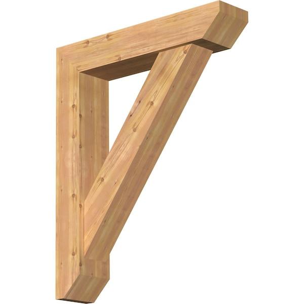 Ekena Millwork Traditional Slat Smooth Bracket w/ Offset Brace, Western Red Cedar, 7 1/2"W x 36"D x 44"H BKT0806X36X44TRA06SWR - main